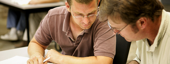 People working together in a classroom